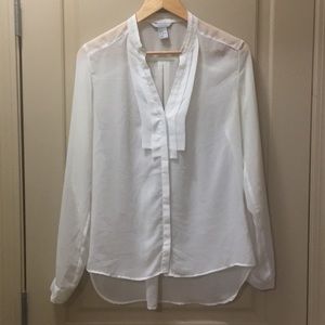 Semi sheer cream blouse